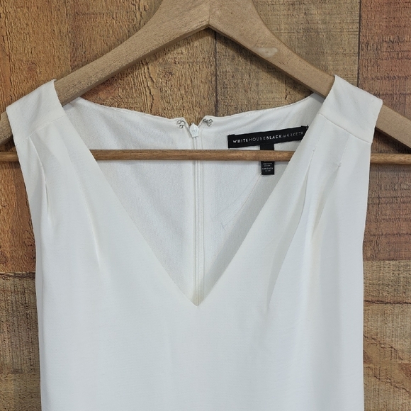 😊White House Black Market Elegant Pencil White Sleeveless Dress - Picture 4 of 13